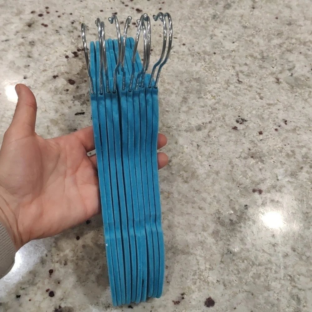 Set of 14 Teal Velvet, non- slip Hangers Y2K Vintage RetroInspired Organization